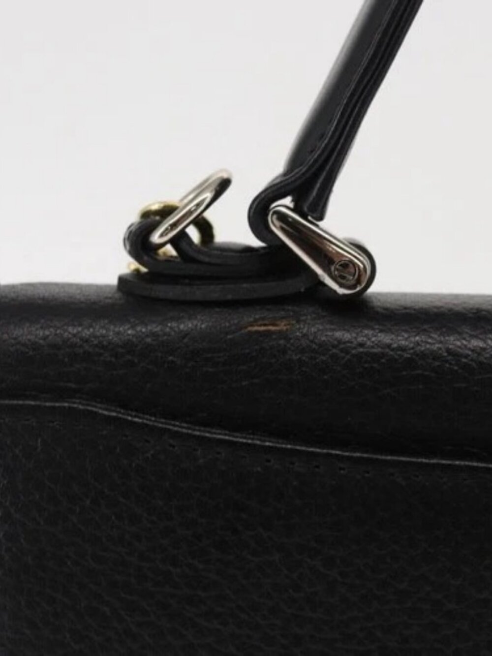 Burberrys Hand Bag Leather 2way Black Silver Auth - Picture 3 of 16